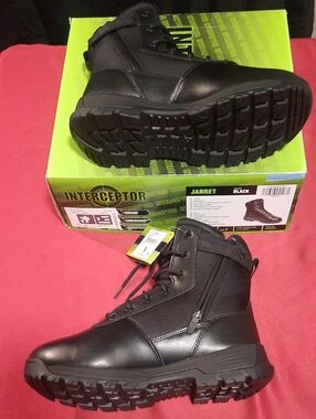 Interceptor Jarret Men's Black Tactical Military Boots Side Zip
